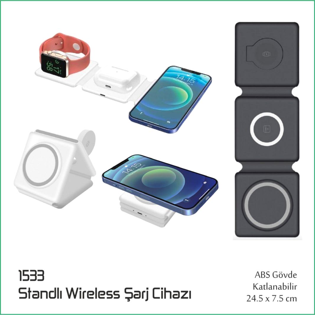 1533 Standlı Wireless Şarj Cihazı