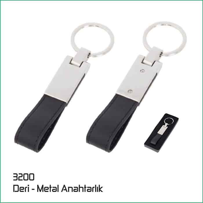 3200 Deri - Metal Anahtarlık
