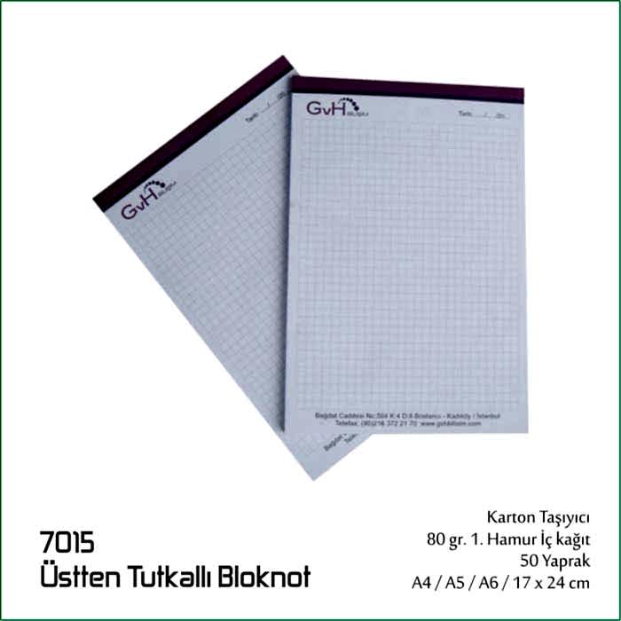 7015 Üstten Tutkallı Bloknot