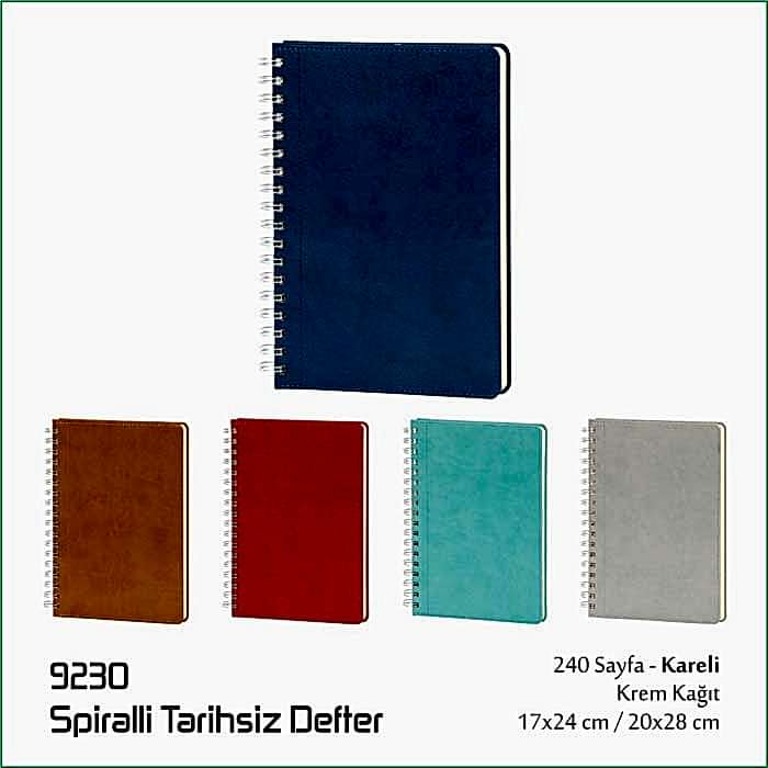 9230 Spiralli Tarihsiz Defter
