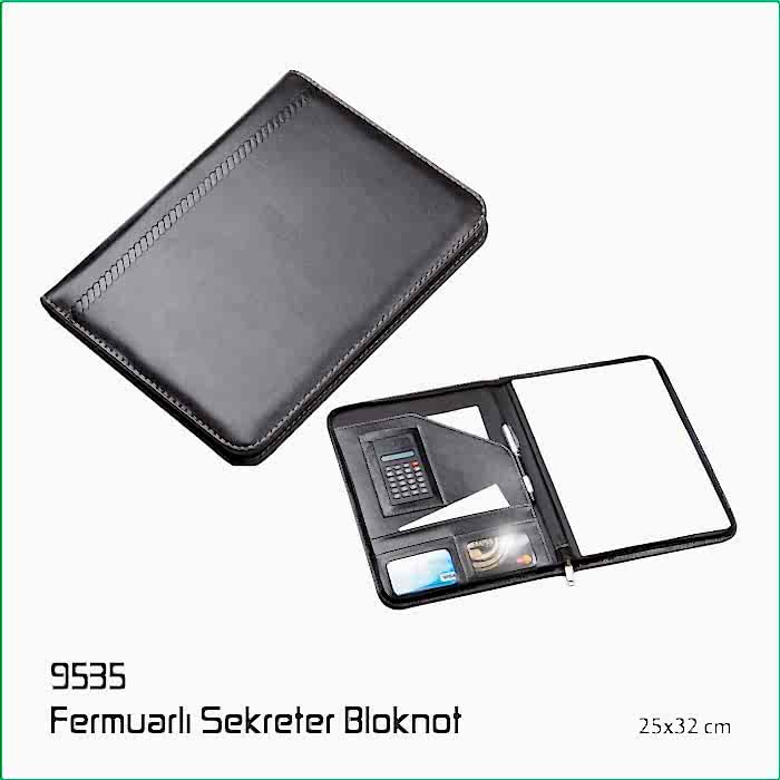 9535 Fermuarlı Sekreter Bloknot